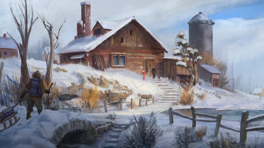 Hand-painted landscape paintings