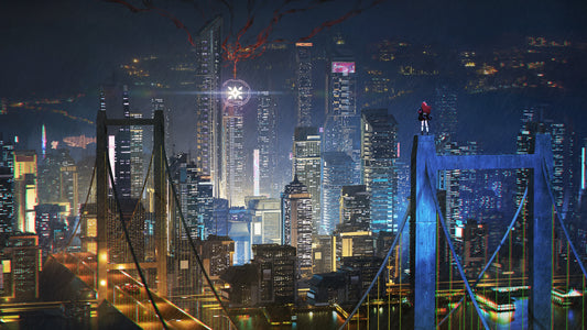 City night scene paintings